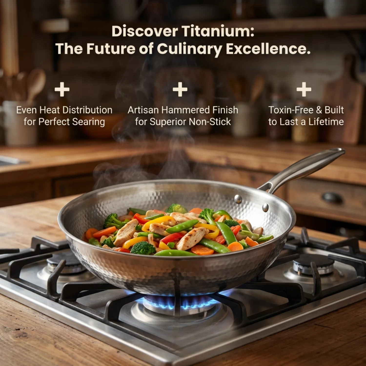 Pure Titanium Hammered Cookware Set Pro + FREE LIDS - Image 5